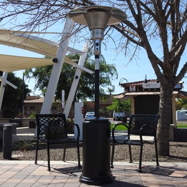 AZ Patio Heaters Braciere A Propano Bronzo Martellato 40.000 BTU Con Copertura