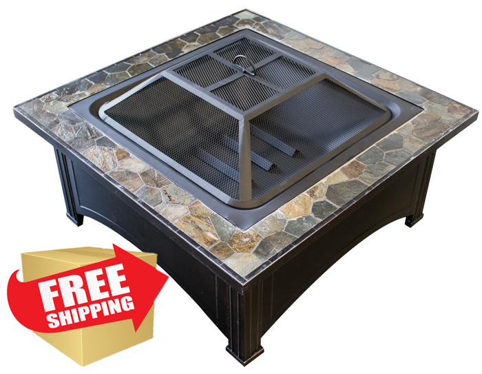 az patio heaters slate wood burning fire pit