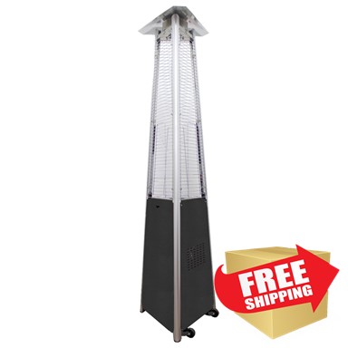 Tall Commercial Triangle Glass Tube Heater-Hammered Silver