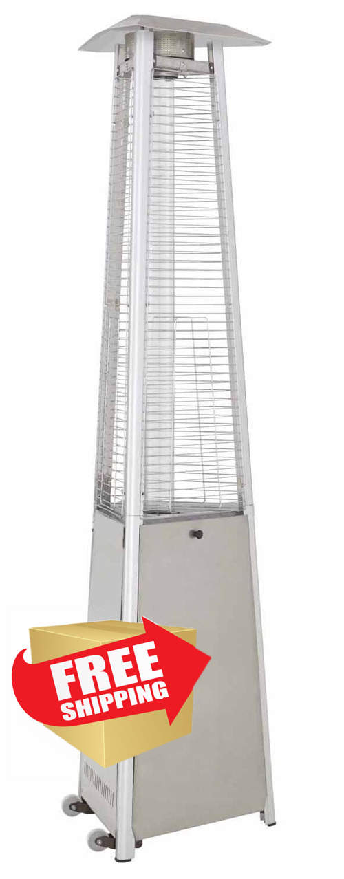 Tall Commercial Triangle Glass Tube Heater-Stainless Steel 