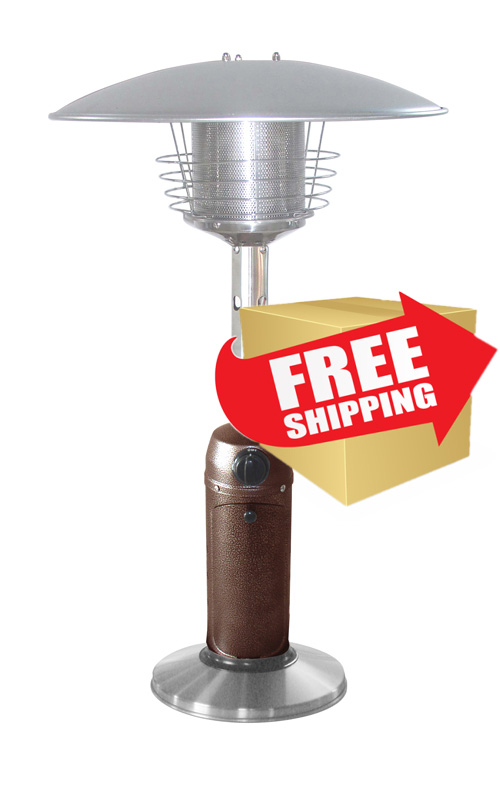 Outdoor Tabletop Patio Heater - Hammered Bronze & Stainless Steel Finish