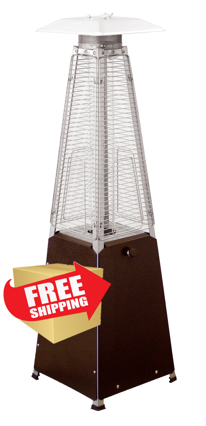 Tabletop Quartz Glass Tube Heater - Hammered Bronze Finish 