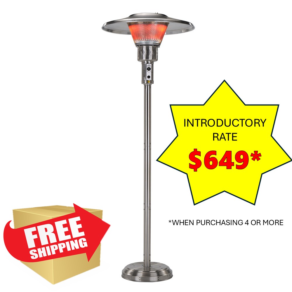 Commercial Natural Gas Patio Heater in Stainless Steel