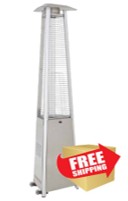 Tall Commercial Natural Gas Triangle Glass Tube Heater-Stainless Steel