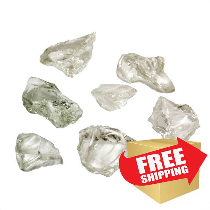 Fire Pit Rock | Glass - Ice Clear Recycled