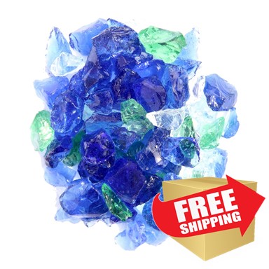 Fire Pit Rock | Glass - Pacific Blend **OPEN BOX**Recycled 