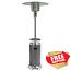 87" Two Tone Outdoor Patio Heater With Table-Hammered Silver & Stainless Steel