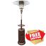 87" Tall Outdoor Patio Heater with Metal Table in Hammered Bronze  87" Tall Outdoor Patio Heater with Metal Table in Hammered Bronze