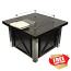 Square Fire Pit In Hammered Bronze with Stainless Steel Legs and Lid With Cover and Wind Glass