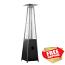 Tall Quartz Glass Tube Heater- Matte Black
