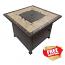Square Tile Fire Pit in Bronze