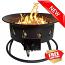 19" Round Portable Camp Fire Pit in Black