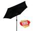 Black Solar Market Umbrella with LED Lights