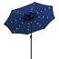 Blue Solar Market Umbrella with LED Lights 
