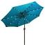 Turquoise Solar Market Umbrella with LED Lights  