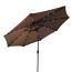 Tan Solar Market Umbrella with LED Lights   