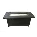 Black Mocha Finish Aluminum Rectangular Fire Pit With Wind Screen  Black Mocha Finish Aluminum Rectangular Fire Pit With Wind Screen