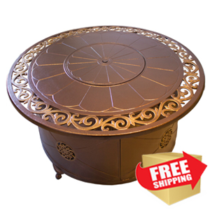 Circular Cast Aluminum Firepit with Lid