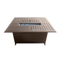 Rectangle Aluminum Slatted Fire Pit With Stainless Steel Propane Burner Rectangle Aluminum Slatted Fire Pit With Stainless Steel Propane Burner