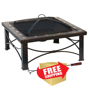 30" Square Slate Tile Wood Burning Fire Pit 30" Square Slate Tile Wood Burning Fire Pit