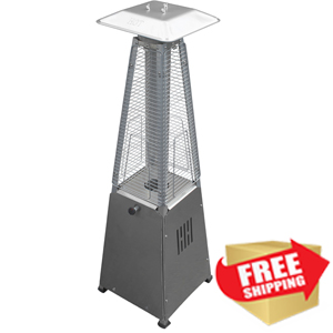 Tabletop Quartz Glass Tube Heater - Stainless Steel Finish