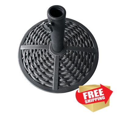 AZ Patio Heaters Round Concrete Base in Plastic for Market Umbrella - Wicker Style