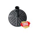 Round Concrete Base in Plastic for Market Umbrella - Wicker Pattern