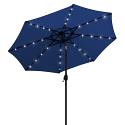 Blue Solar Market Umbrella with LED Lights Blue Solar Market Umbrella with LED Lights