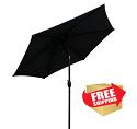 Black Solar Market Umbrella with LED Lights