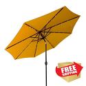 Yellow Solar Market Umbrella with LED Lights