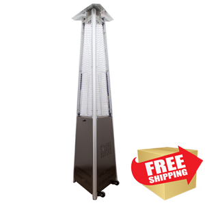 Tall Commercial Natural Gas Triangle Glass Tube Heater-Hammered Bronze Tall Commercial Natural Gas Triangle Glass Tube Heater-Hammered Bronze