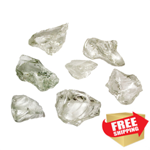 Fire Pit Rock | Glass - Ice Clear Recycled Fire Pit Rock | Glass - Ice Clear Recycled